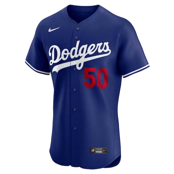 Mookie Betts Los Angeles Dodgers Nike Alternate Elite Player Jersey - Royal/White - Image 3