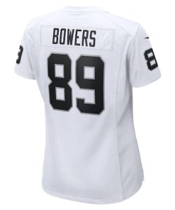 Alternative view of Brock Bowers Las Vegas Raiders Nike Women's Game Jersey -  White/Black
