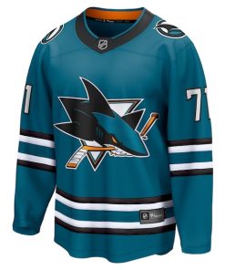 Alternative view of Macklin Celebrini San Jose Sharks   Home Breakaway Jersey?¨C Teal