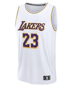 Alternative view of LeBron James Los Angeles Lakers  Youth Fast Break Replica Player Jersey - Association Edition - White