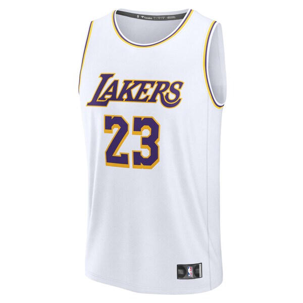 LeBron James Los Angeles Lakers Youth Fast Break Replica Player Jersey - Association Edition - White - Image 2