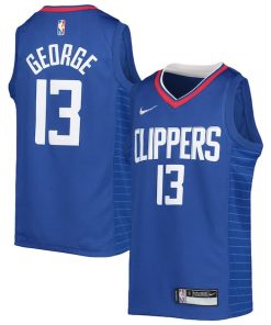 Paul George LA Clippers Nike Youth 2021/22 Diamond Swingman Jersey - Icon Edition - Royal