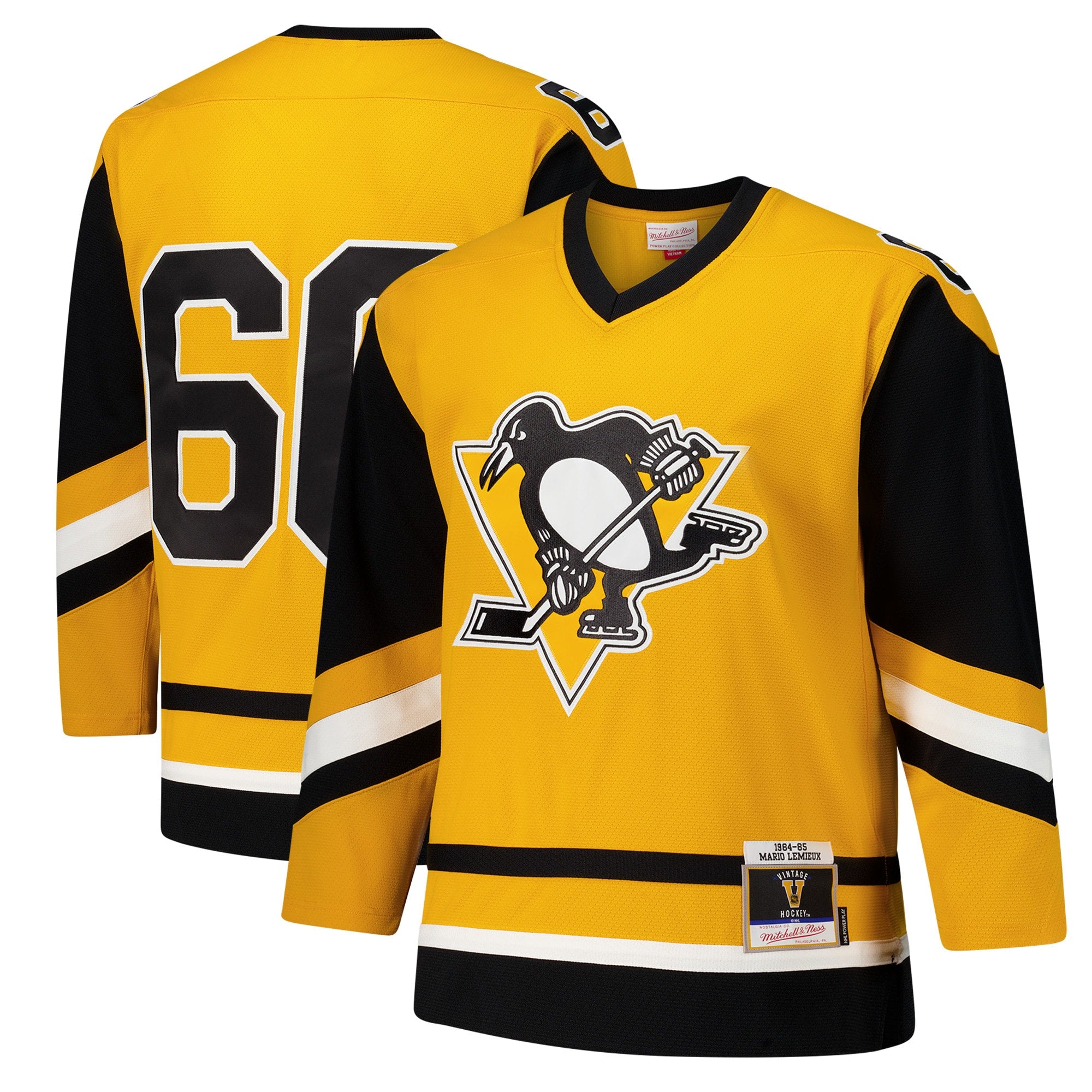 Mario Lemieux Pittsburgh Penguins 1991-92 Power Play Jersey - Black/Gold - Image 9