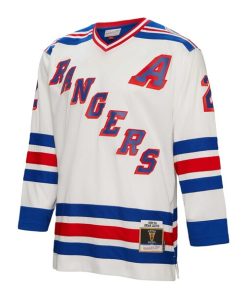Alternative view of Brian Leetch New York Rangers Alternate Captain Patch 1993/94 Blue Line Player Jersey - White