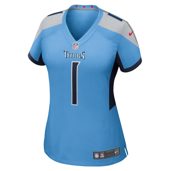Cameron Ward Tennessee Titans Nike Women's 2025 NFL Draft First Round Pick Game Jersey - Light Blue/Navy - Image 3