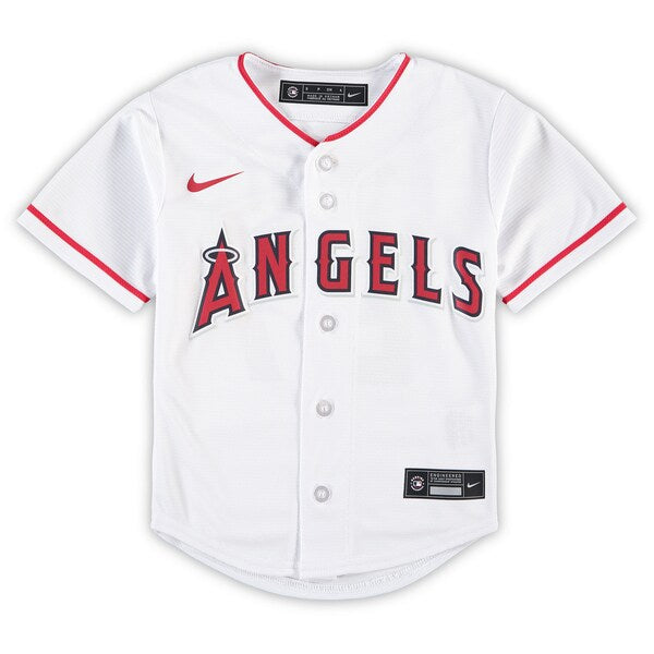 Mike Trout Los Angeles Angels Nike Preschool Home Replica Player Jersey - White - Image 2
