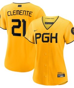 Roberto Clemente Pittsburgh Pirates Nike Women's 2023 City Connect Replica Player Jersey - Gold