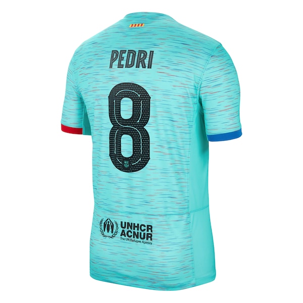 Pedri Barcelona Nike 2023/24 Third Replica Jersey - Aqua/Royal/White - Image 4