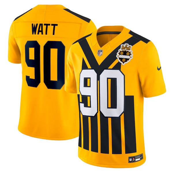 T.J. Watt Pittsburgh Steelers Nike Alternate Vapor F.U.S.E. Limited Jersey - Gold/White - Image 2