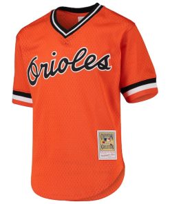 Alternative view of Cal Ripken Jr. Baltimore Orioles Youth Cooperstown Collection Mesh Batting Practice Jersey - Orange