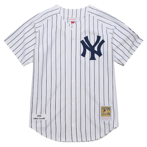 Ichiro Suzuki New York Yankees 2014 Cooperstown Collection Authentic Throwback Jersey - White - Image 2