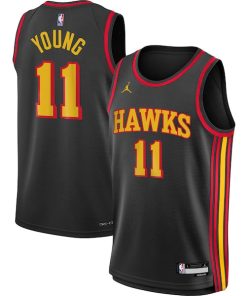 Trae Young Atlanta Hawks Jordan Brand Youth Swingman Jersey - Statement Edition - Black