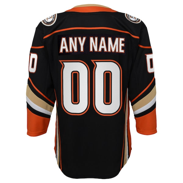 Anaheim Ducks Youth Home Premier Custom Jersey - Black - Image 3