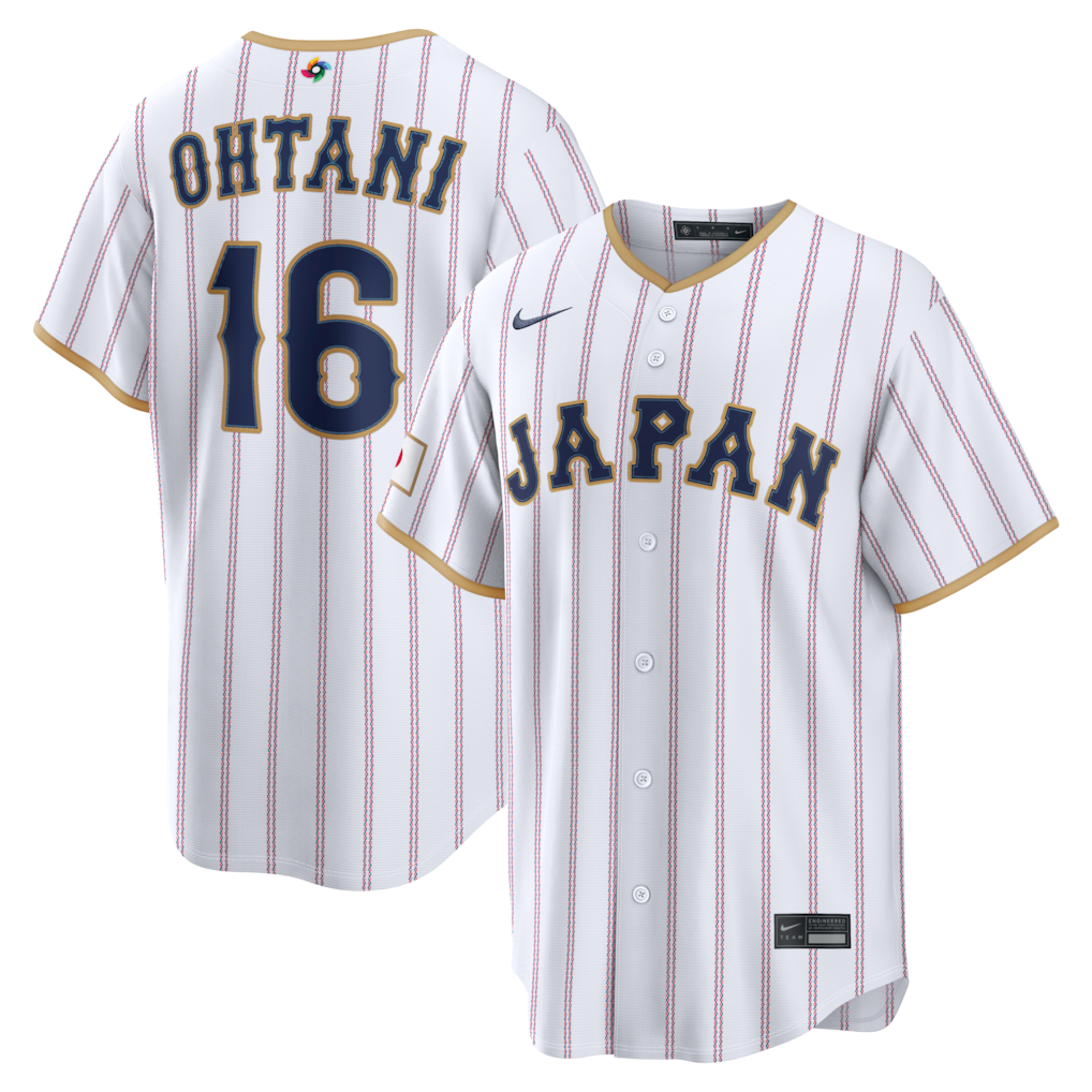 Shohei Ohtani Japan Baseball Nike 2026 World Baseball Classic Home Stadium Jersey - White/Navy - Image 2