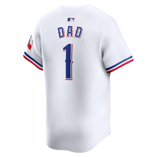 Texas Rangers Nike #1 Dad Home Limited Jersey - White - Image 3