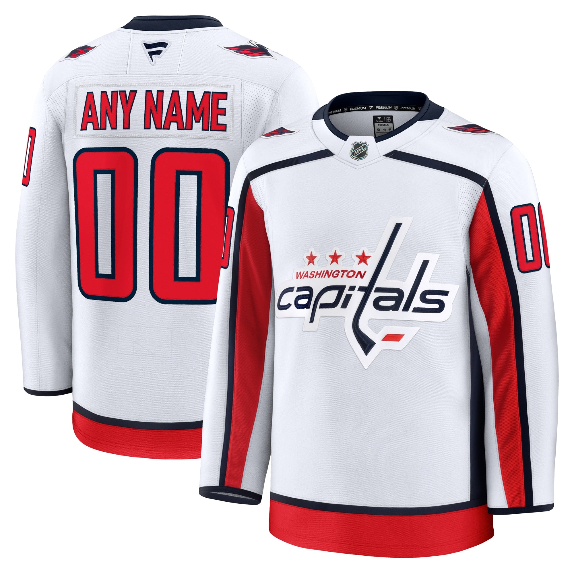 Washington Capitals Alternate 50th Anniversary Premium Custom Jersey - Black/Red/White - Image 4