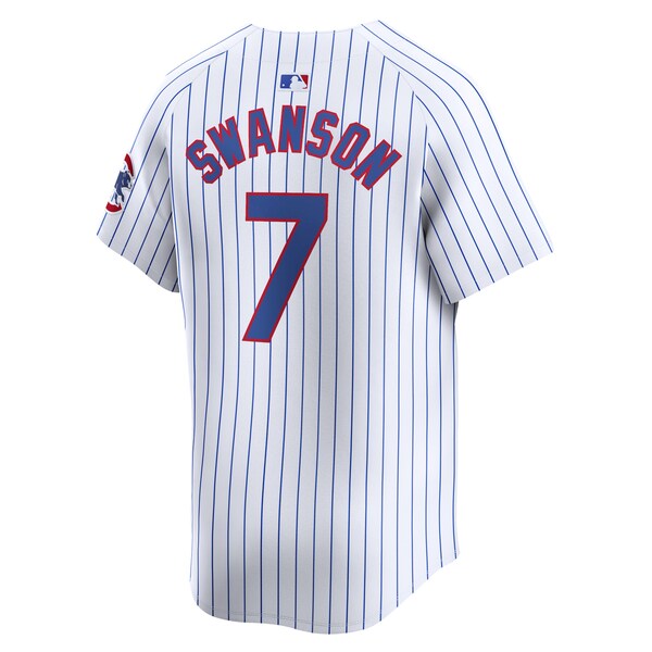 Dansby Swanson Chicago Cubs Nike Home Limited Player Jersey - White - Image 3