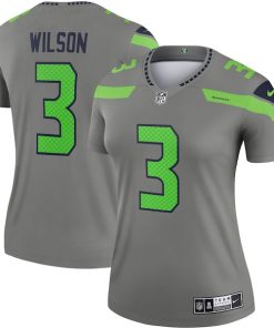 Russell Wilson Seattle Seahawks Nike Women's Inverted Legend Jersey - Gray