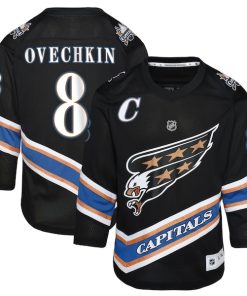 Alexander Ovechkin Washington Capitals Youth Alternate 50th Anniversary Replica Jersey - Black/Navy