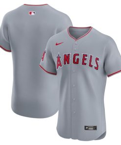 Los Angeles Angels Nike Road Vapor Premier Elite Patch Jersey - Gray