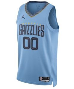 Alternative view of Memphis Grizzlies Jordan Brand Unisex 2022/23 Swingman Custom Jersey - Statement Edition - Blue