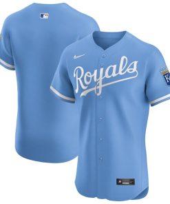 Kansas City Royals Nike Alternate Vapor Premier Elite Patch Jersey - Light Blue