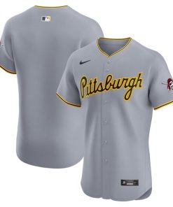 Pittsburgh Pirates Nike Road Vapor Premier Elite Patch Jersey - Gray