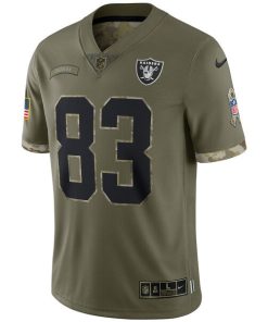 Alternative view of Darren Waller Las Vegas Raiders Nike 2022 Salute To Service Limited Jersey - Olive