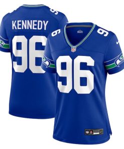 Alternative view of Cortez Kennedy Seattle Seahawks Nike Women's Throwback Player Game Jersey - Royal/Navy