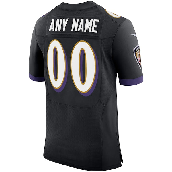 Baltimore Ravens Nike Speed Machine Elite Custom Jersey - Black - Image 3