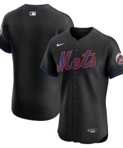 New York Mets Nike Alternate  Elite Jersey - Black