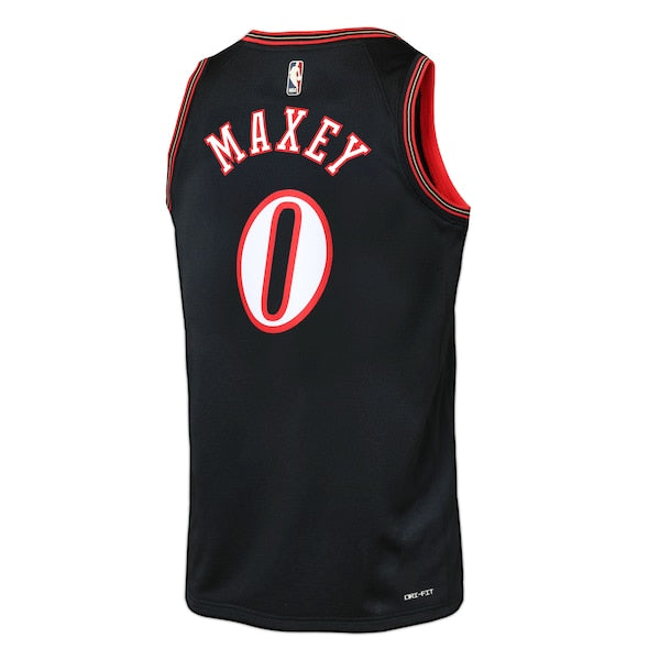 Tyrese Maxey Philadelphia 76ers Nike Youth Swingman Jersey - Classic Edition - Black - Image 3