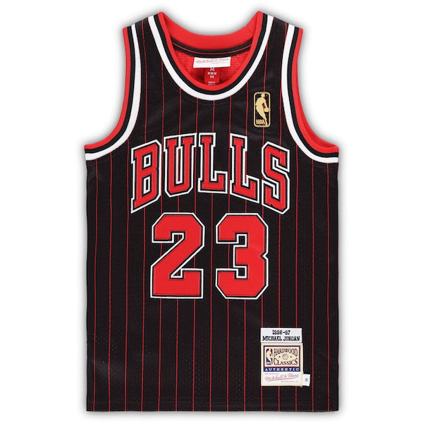 Michael Jordan Chicago Bulls Preschool 1996/97 Hardwood Classics Authentic Jersey - Black/Red/White - Image 3