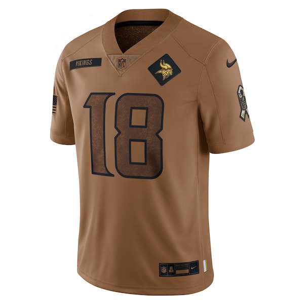 Justin Jefferson Minnesota Vikings Nike 2023 Salute To Service Limited Jersey - Brown - Image 2