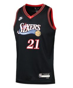 Alternative view of Joel Embiid Philadelphia 76ers Nike Youth  Swingman Jersey - Classic Edition - Black