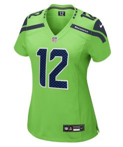 Alternative view of 12th Fan Seattle Seahawks Nike Women's  Game Jersey - Neon Green