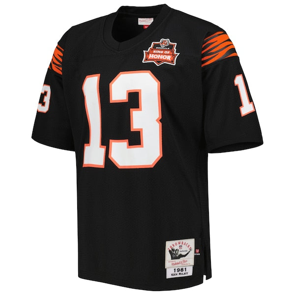 Ken Riley Cincinnati Bengals 1981 Authentic Throwback Retired Player Jersey - Black - Image 2