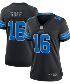 Jared Goff Detroit Lions Nike Women's 2nd Alternate Game Jersey - Black/Blue
