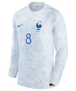 Alternative view of Aur¨¦lien Tchouam¨¦ni France National Team Nike 2022/23 Away Breathe Stadium Replica Long Sleeve Jersey - White