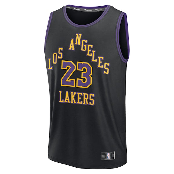 LeBron James Los Angeles Lakers Youth 2025/26 City Edition Fast Break Jersey - Black - Image 2