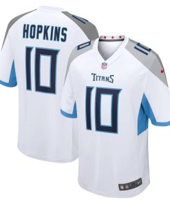 Alternative view of DeAndre Hopkins Tennessee Titans Nike Oilers Throwback Player Game Jersey - Light Blue/Navy/White