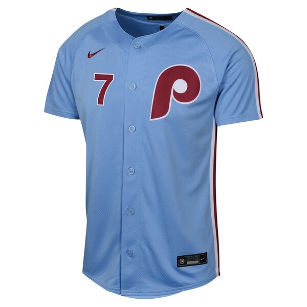 Trea Turner Philadelphia Phillies Nike Youth Alternate Limited Player Jersey - Light Blue/White - Image 3