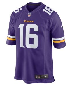 Alternative view of Jaren Hall Minnesota Vikings Nike  Game Jersey -  Purple