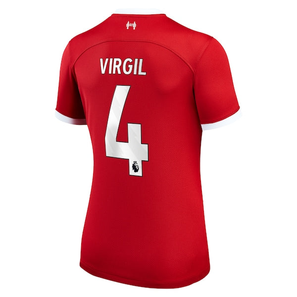 Virgil Van Dijk Liverpool Nike Women's 2023/24 Home Replica Player Jersey - Red/White - Image 4