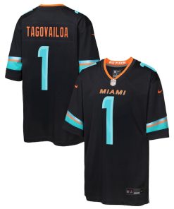 Tua Tagovailoa Miami Dolphins Nike Youth 2025 Rivalries Collection Game Jersey - Pitch Blue