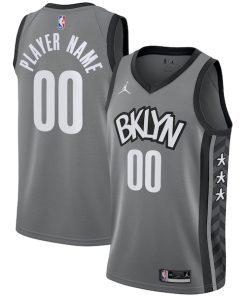 Brooklyn Nets Jordan Brand Swingman Custom Jersey - Statement Edition - Gray