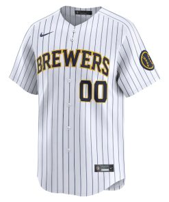 Alternative view of Milwaukee Brewers Nike  Alternate Limited Custom Jersey?¨C White