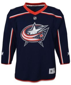 Alternative view of Columbus Blue Jackets Youth Home Replica Custom Jersey - Navy