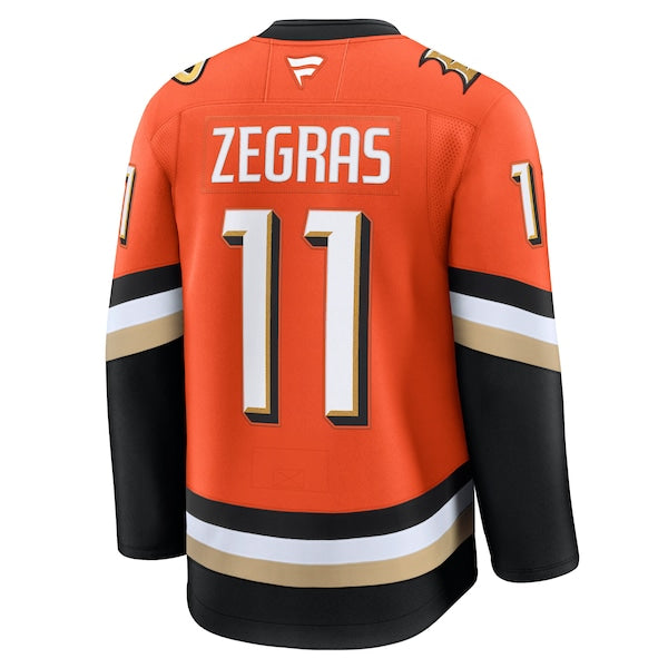Trevor Zegras Anaheim Ducks Home Premium Jersey - Orange - Image 3