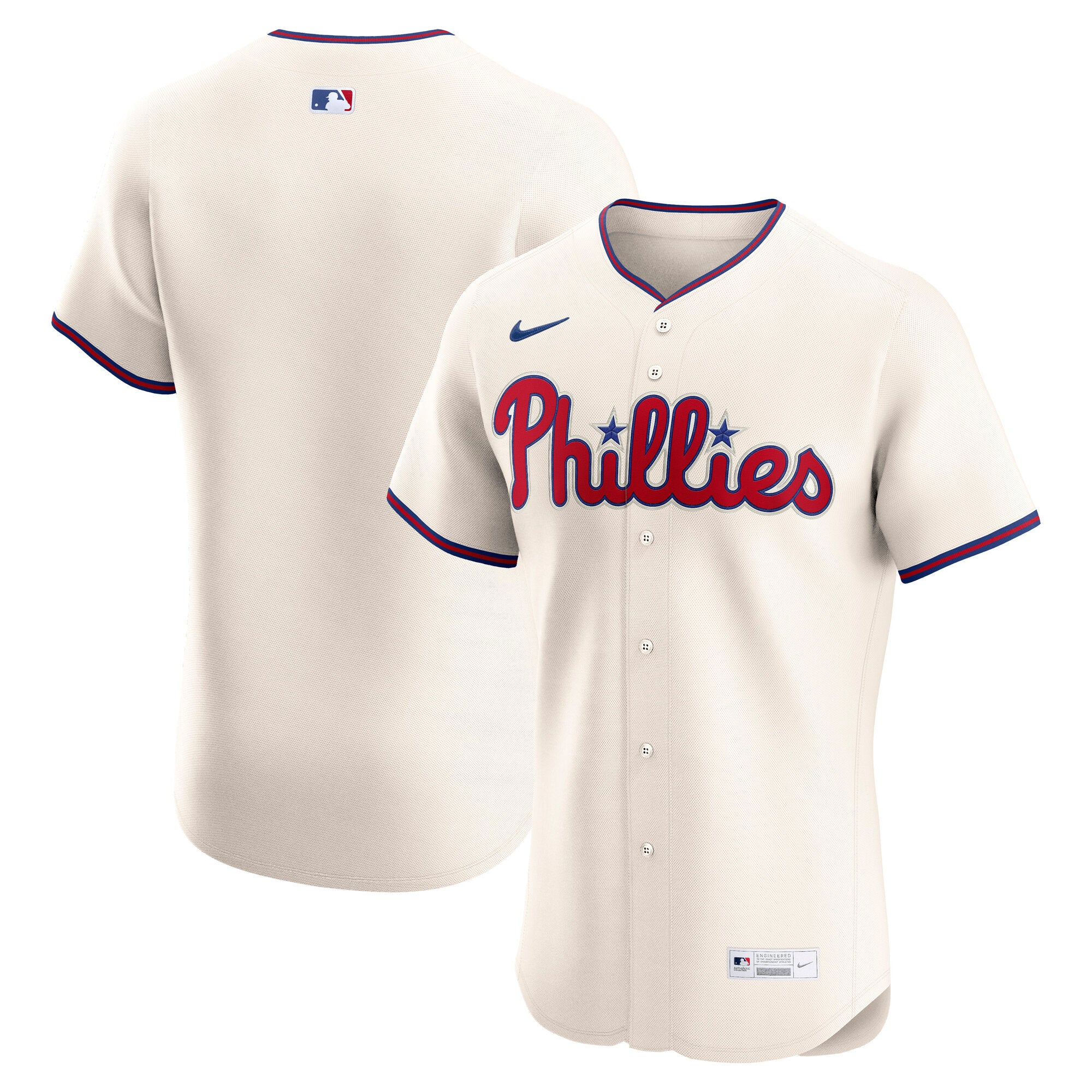 Philadelphia Phillies Nike Home Elite Jersey - White/Cream/Light Blue - Image 5